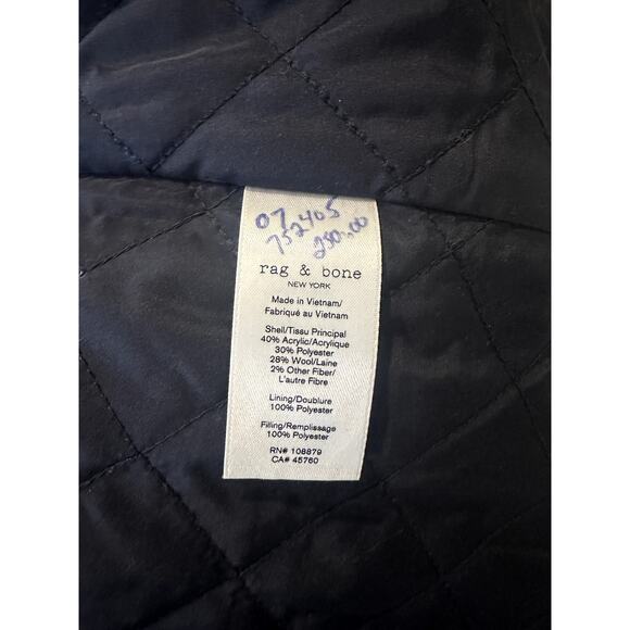 Rag & Bone Estelle Pink Cocoon Checked Wool Coat Medium - Picture 9 of 11